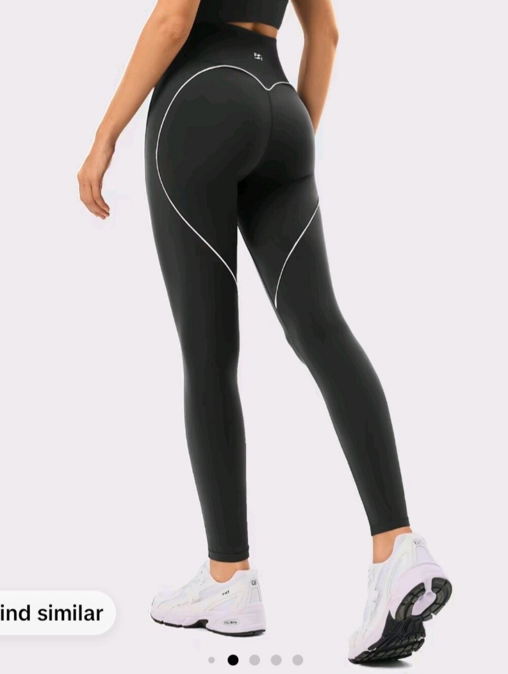 InnoMint Heart Contour Design Butt Lifting No Front Seam Leggings In Black LARGE